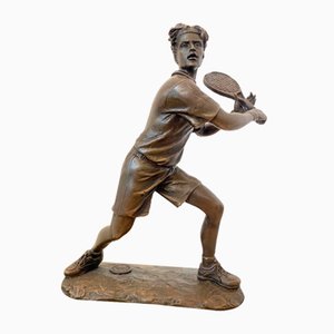 Bronze Tennis Player Figure by Milo, France