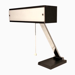 Large Metal and Acrylic Glass Desk Lamp attributed to Kaiser Idell / Kaiser Leuchten, Germany, 1960s