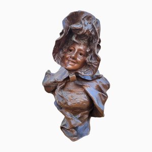 G Van Der Straeten, Woman's Bust, Late 19th Century, Bronze