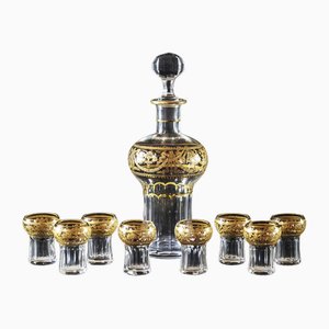 French Model 738 Liqueur Set in Crystal from Saint Louis, 1920s, Set of 9