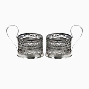 Art Deco Tea Baskets, USSR, 1950s, Set of 2