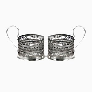 Art Deco Tea Baskets, USSR, 1950s, Set of 2