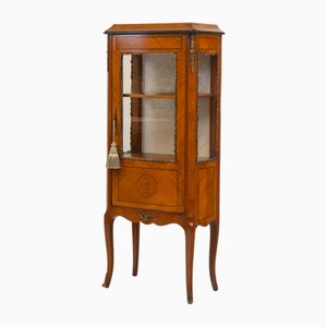 Small Vintage French Satinwood & Gilt Mounted Display Cabinet, 1950s