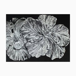 Marta Bozyk, Hibiscus (Flower), 2018, Linocut