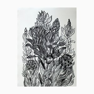 Marta Bozyk, Protea (Blume), 2018, Linolschnitt