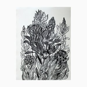 Marta Bozyk, Protea (Flower), 2018, Linocut