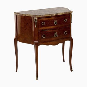 Louis XV Style Nightstand with Marble Top