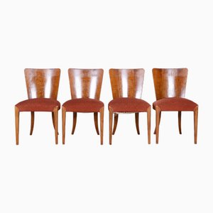 Art Deco Beech Dining Chairs attributed to Jindřich Halabala for Up Závody, Czechia, 1940s, Set of 4