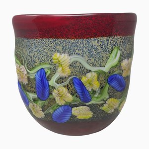 Vintage Italian Vase in Murano by Toso, 1980s