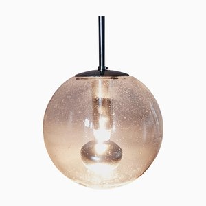 Mid-Century Bubble Glass Globe Pendant attributed to Glashütte Limburg, Germany, 1970s