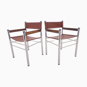 Set of Mid-Century Tubular Armchairs, Germany, 1970s