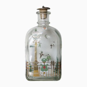 Decantador de Navidad danés vintage de vidrio atribuido a Holmegaard, años 80