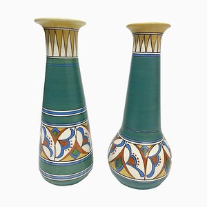 Dutch Elrakka Pottery Vases, 1915, Set of 2