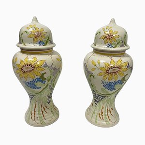 Vases à Couvercle de Ivora Gouda Pottery, Pays-Bas, 1915, Set de 2