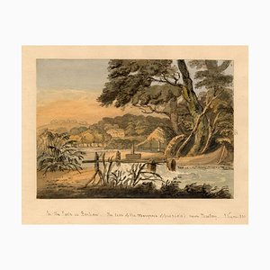 John Colley Nixon, En el parque de Benham, Newbury, Berkshire, 1800, Acuarela, Enmarcado