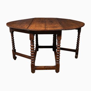 Antique English Provincial Oak Gate Leg Table