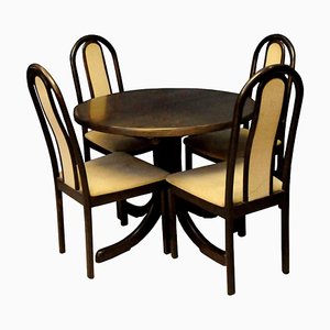 Mesa de comedor extensible y sillas de Lubke, años 60. Juego de 5