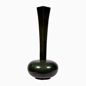 Vase Art Déco en Bronze Patiné de GAB, 1930s
