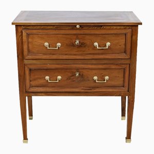 Petite Commode Style Louis XVI Directoire en Noyer, Fin du 18ème Siècle