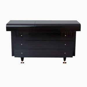 Commode in Black Lacquered Brass by Pierre Cardin, 1980s
