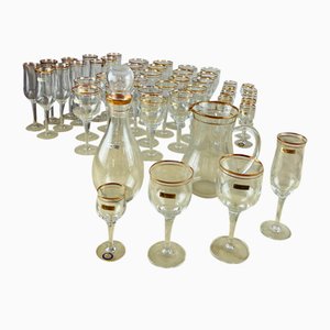 Verres en Cristal, Italie, 1950s, Set de 48