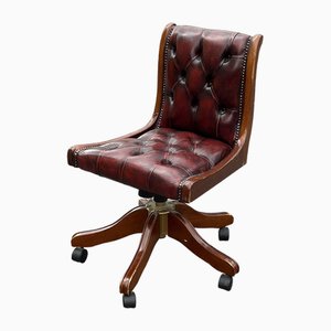 Desk Chair in Red Leather