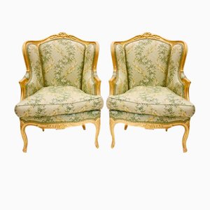 French Gilt Armchairs, Set of 2