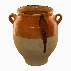 French Glazed Pottery Confit Pot, 1800s