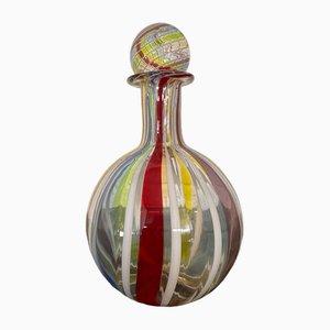 Jarrón en forma de botella de cristal de Murano, años 90