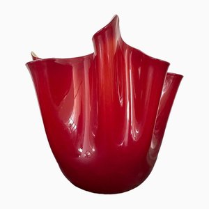 Handkerchief Vase in Red and Yellow Murano Glass, 2000s