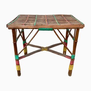 Tavolino da caffè rettangolare in bambù, Italia, anni '50