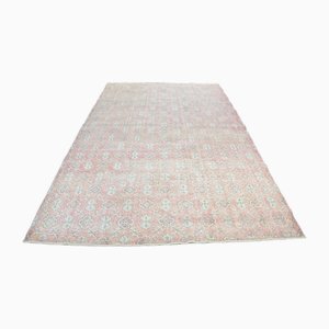 Türkischer Vintage Teppich in Blassrosa, 1960