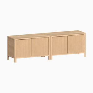 Cloe Oak TV Stand with Wooden Doors by Woodendot