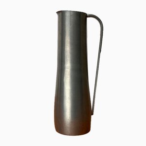 Jarrón estilo jarra alemán Mid-Century minimalista de metal de Harald Buchrucker, años 60