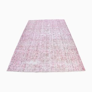 Oushak Wool Pink Rug, 1960s