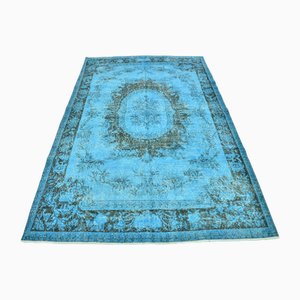 Vintage Blue Overdyed Rug, 1960s