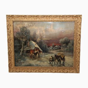 Swiss Landscape, Lithograph, Early 20th Century, Framed