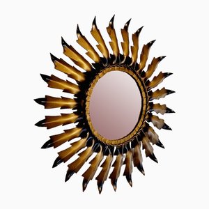 Mid-Century Sun Shaped Metal Mirror, 1950s