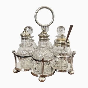 Ampolle edoardiane placcate in argento, inizio XX secolo, set di 7