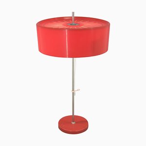 Lampe de Bureau Rouge à Hauteur Ajustable, Ancienne Tchécoslovaquie, 1960s