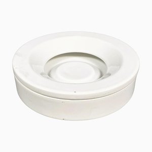 Mid-Century Italian White Porcelain Stoneware Ashtray from Mangiarotti Danese, 1970s