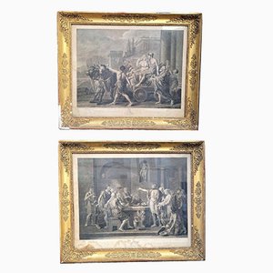 Neoclassical Compositions, Late 18th Century-Early 19th Century, Engravings, Framed, Set of 2