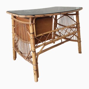 Vintage Rattan and Bamboo Desk
