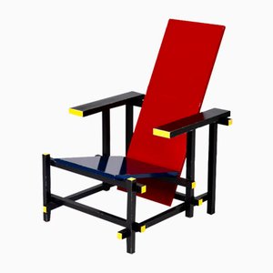 Bauhaus Blue & Red Lounge Chair, 1970s