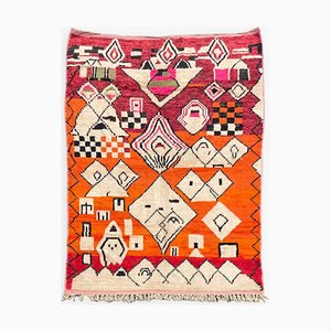 Moderner abstrakter marokkanischer Berber Teppich in Orange