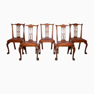 Dining Chairs with Leather, Set of 5
