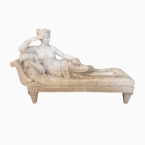 Classical Reclining Nude, 1870, Marble