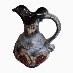 Vaso vintage in ceramica con smalto grigio marrone di Dümler & Breiden, Germania, anni '70