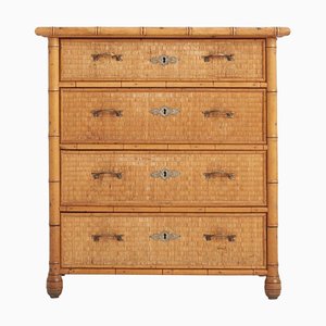 Faux Bamboo and Rattan Chest of Drawers, 1920s