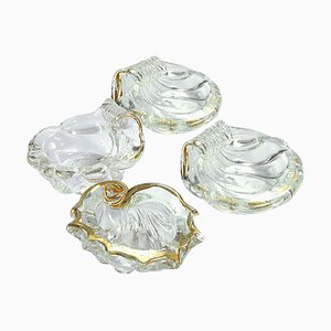 Small Italian Glass Shell Dishes from Napoli, 1960s, Set of 4